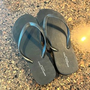 Black Semi Platform Flipflops